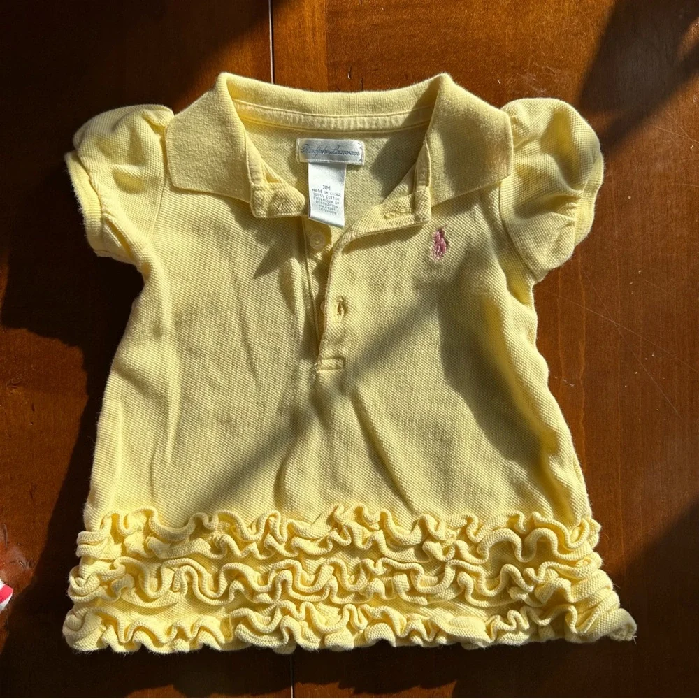 Ralph Lauren Spring Lot - Red Stripes, Yellow Ruffles + floral collars. Size 3m - Picture 6 of 12